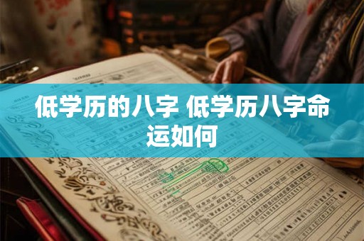 低学历的八字 低学历八字命运如何 低学历的八字 低学历八字命运如何