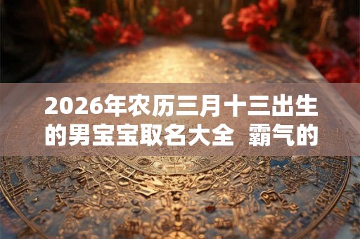 2026年农历三月十三出生的男宝宝取名大全 霸气的名字 2026年农历三月十三出生的男宝宝取名大全 霸气的名字