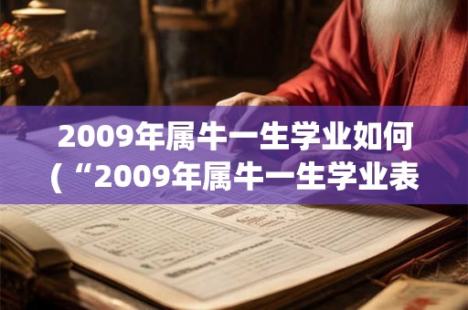 2009年属牛一生学业如何(“2009年属牛一生学业表现如何？”)