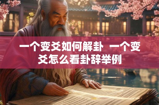 一个变爻如何解卦  一个变爻怎么看卦辞举例