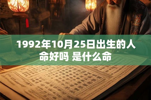 1992年10月25日出生的人命好吗 是什么命