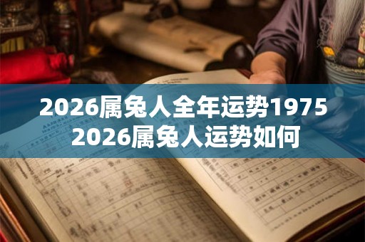2026属兔人全年运势1975 2026属兔人运势如何