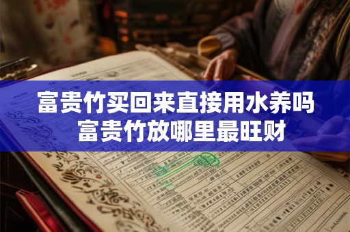 富贵竹买回来直接用水养吗  富贵竹放哪里最旺财