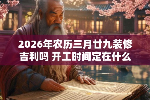 2026年农历三月廿九装修吉利吗 开工时间定在什么时候好 2026年农历三月廿九装修吉利吗 开工时间定在什么时候好