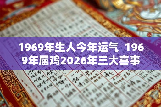 1969年生人今年运气  1969年属鸡2026年三大喜事