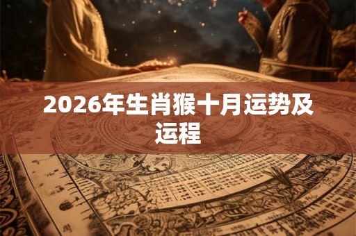 2026年生肖猴十月运势及运程