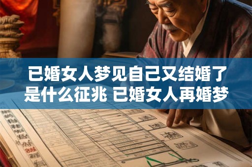 已婚女人梦见自己又结婚了是什么征兆 已婚女人再婚梦的预兆 已婚女人梦见自己又结婚了是什么征兆 已婚女人再婚梦的预兆