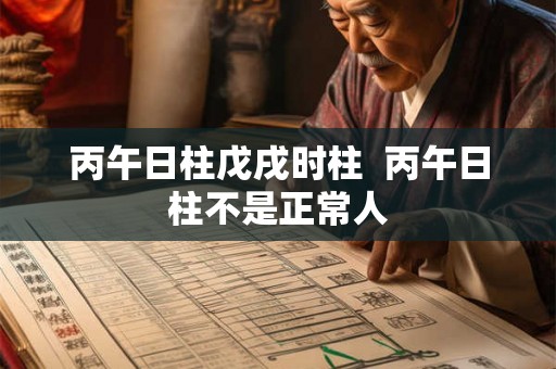 丙午日柱戊戌时柱  丙午日柱不是正常人