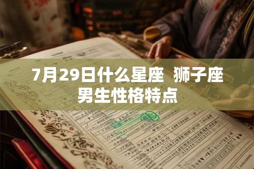 7月29日什么星座  狮子座男生性格特点