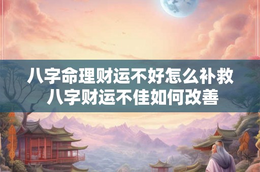 八字命理财运不好怎么补救 八字财运不佳如何改善