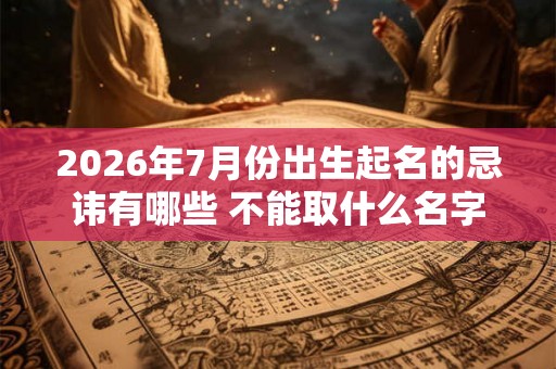 2026年7月份出生起名的忌讳有哪些 不能取什么名字