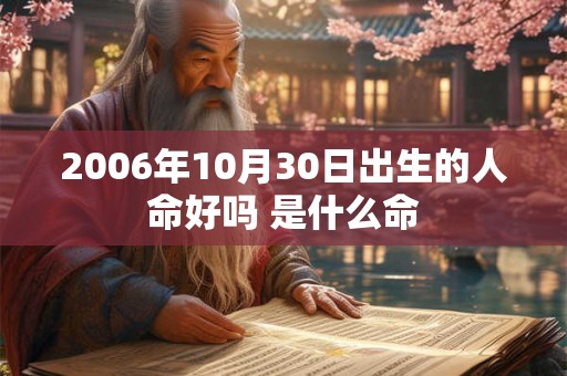 2006年10月30日出生的人命好吗 是什么命 2006年10月30日出生的人命好吗 是什么命