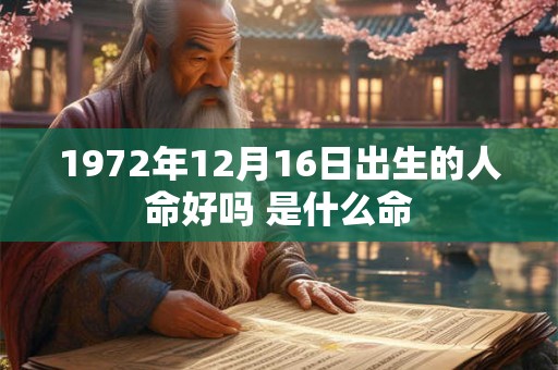 1972年12月16日出生的人命好吗 是什么命