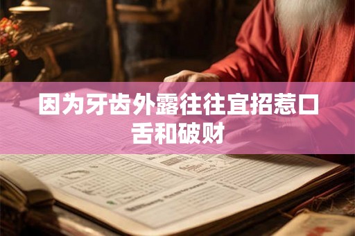 因为牙齿外露往往宜招惹口舌和破财