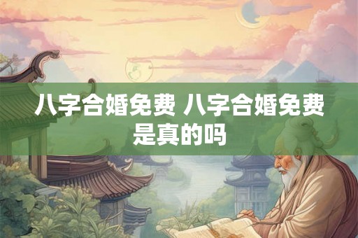 八字合婚免费 八字合婚免费是真的吗