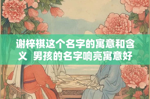 谢梓祺这个名字的寓意和含义 男孩的名字响亮寓意好 谢梓祺这个名字的寓意和含义 男孩的名字响亮寓意好