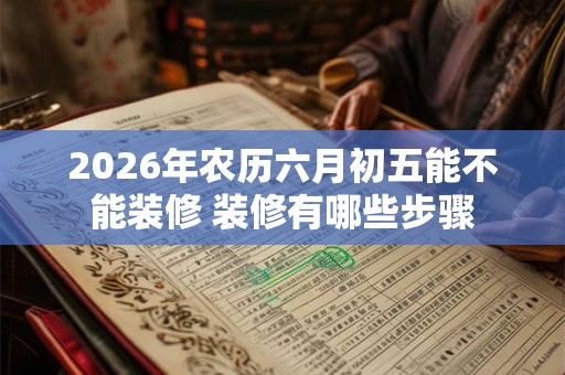 2026年农历六月初五能不能装修 装修有哪些步骤