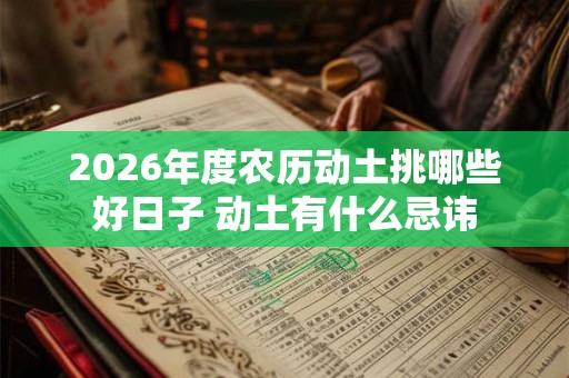 2026年度农历动土挑哪些好日子 动土有什么忌讳