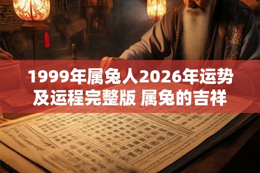 1999年属兔人2026年运势及运程完整版 属兔的吉祥方位