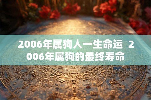2006年属狗人一生命运  2006年属狗的最终寿命