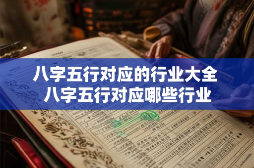 八字五行对应的行业大全 八字五行对应哪些行业 八字五行对应的行业大全 八字五行对应哪些行业