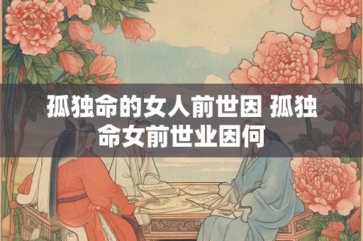 孤独命的女人前世因 孤独命女前世业因何