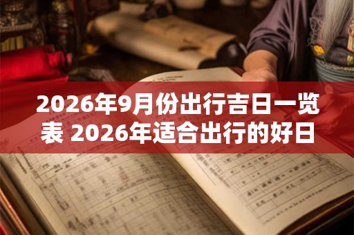 2026年9月份出行吉日一览表 2026年适合出行的好日子