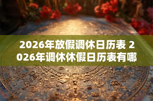 2026年放假调休日历表 2026年调休休假日历表有哪些