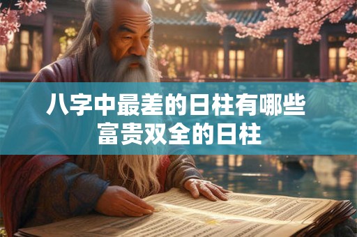 八字中最差的日柱有哪些 富贵双全的日柱