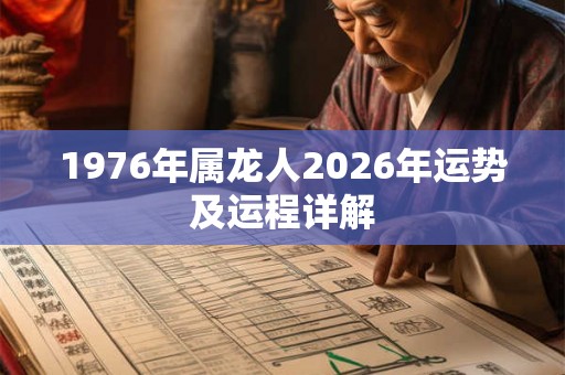 1976年属龙人2026年运势及运程详解