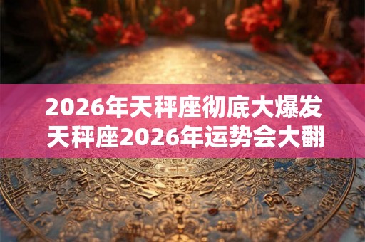 2026年天秤座彻底大爆发 天秤座2026年运势会大翻身吗