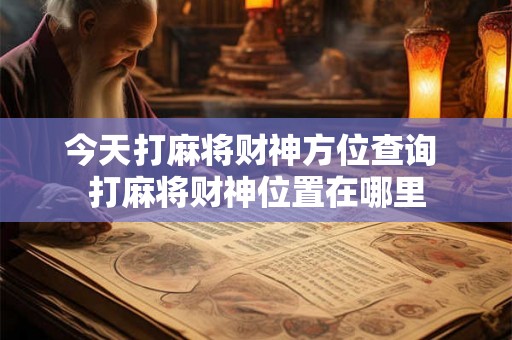今天打麻将财神方位查询 打麻将财神位置在哪里