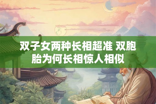 双子女两种长相超准 双胞胎为何长相惊人相似
