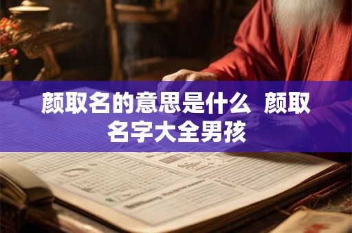颜取名的意思是什么  颜取名字大全男孩