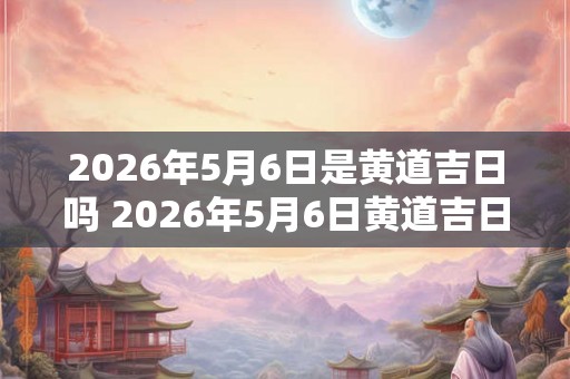2026年5月6日是黄道吉日吗 2026年5月6日黄道吉日