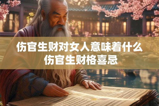 伤官生财对女人意味着什么 伤官生财格喜忌