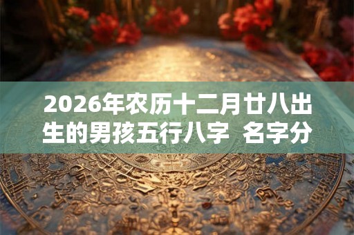 2026年农历十二月廿八出生的男孩五行八字  名字分享