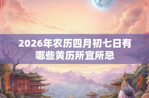 2026年农历四月初七日有哪些黄历所宜所忌