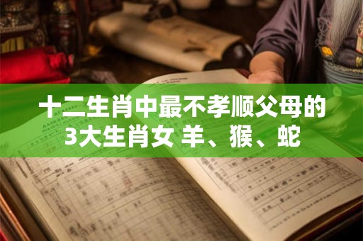 十二生肖中最不孝顺父母的3大生肖女 羊、猴、蛇