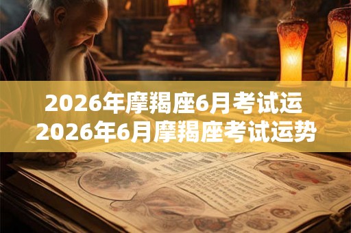 2026年摩羯座6月考试运 2026年6月摩羯座考试运势如何