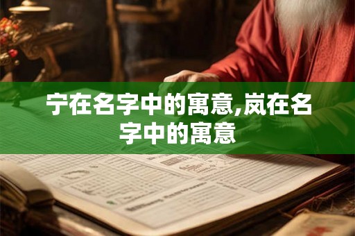 宁在名字中的寓意,岚在名字中的寓意