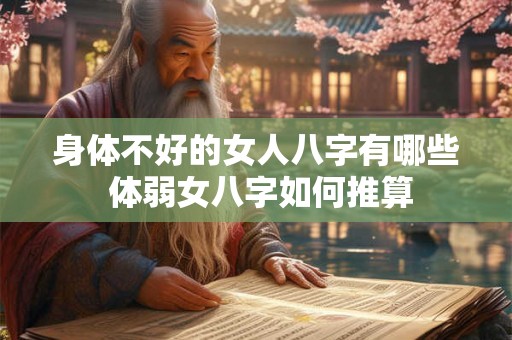 身体不好的女人八字有哪些 体弱女八字如何推算