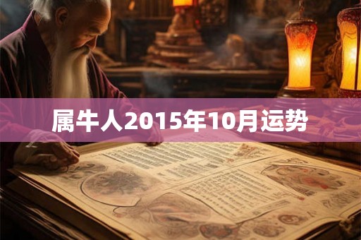 属牛人2015年10月运势
