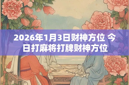 2026年1月3日财神方位 今日打麻将打牌财神方位