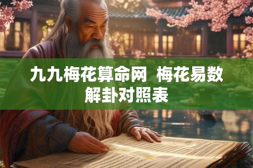 九九梅花算命网 梅花易数解卦对照表 九九梅花算命网 梅花易数解卦对照表