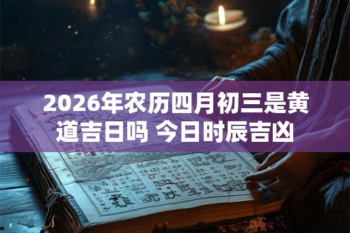 2026年农历四月初三是黄道吉日吗 今日时辰吉凶