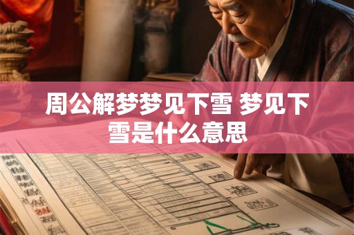 周公解梦梦见下雪 梦见下雪是什么意思