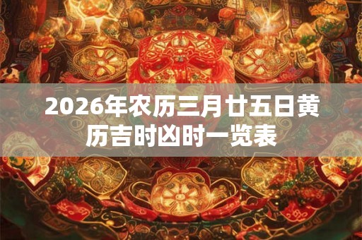2026年农历三月廿五日黄历吉时凶时一览表