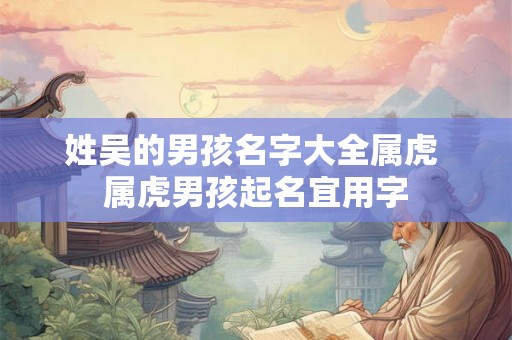 姓吴的男孩名字大全属虎 属虎男孩起名宜用字