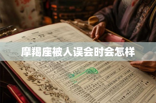 摩羯座被人误会时会怎样